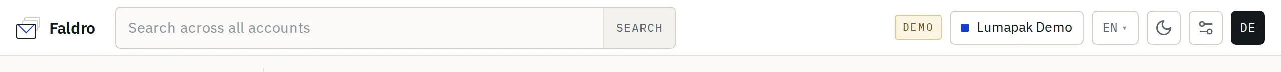 Organisation switcher in the header