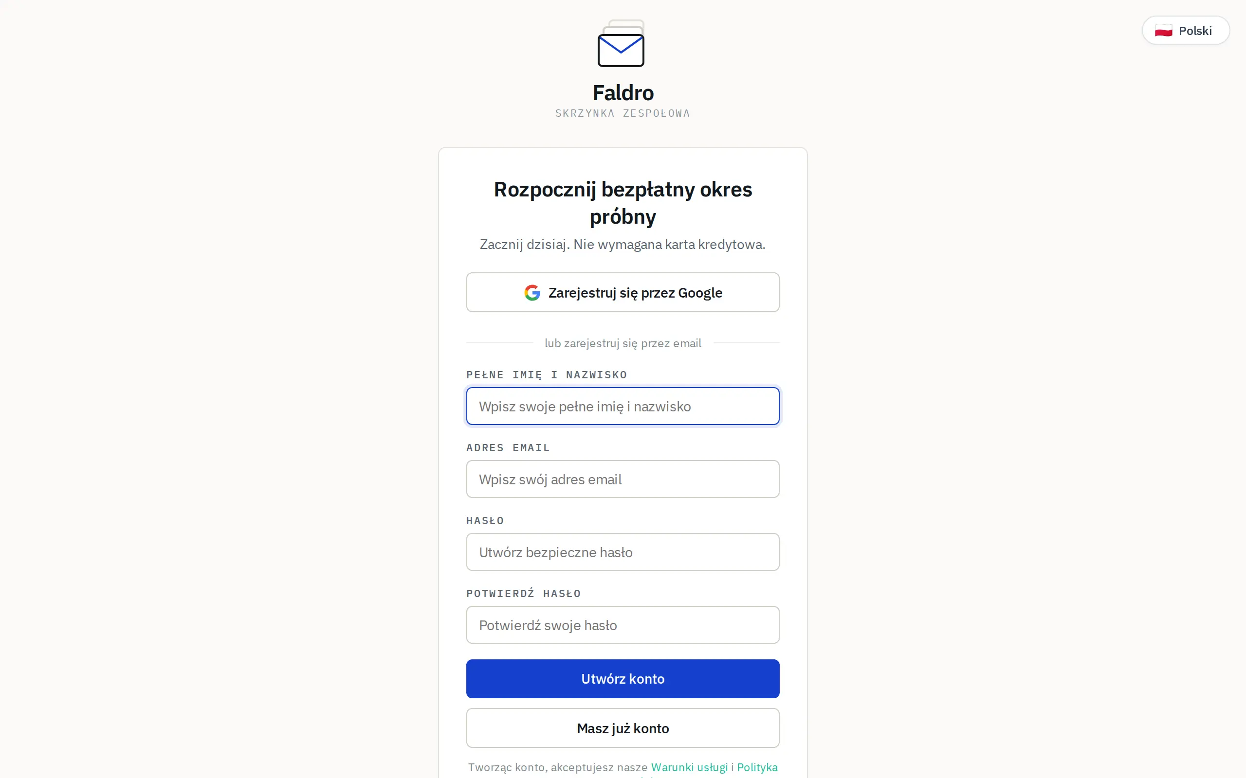 Formularz rejestracji